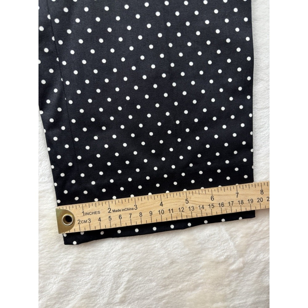 Lauren Ralph Lauren Womens Sz 16 Black/White Stretch Polka Dot Ankle Pants - Picture 9 of 16